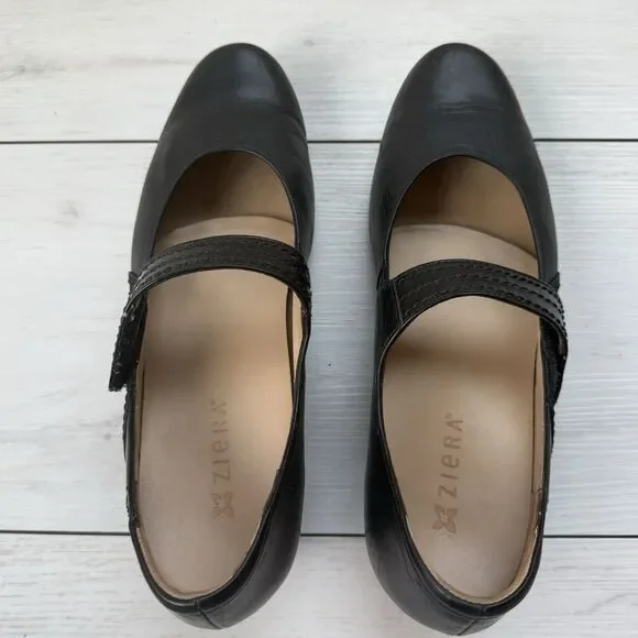 Ziera Kumfs Black Mary Jane Heels Leather Women’s Size EUR 41 US 10 Comfort - Picture 7 of 15